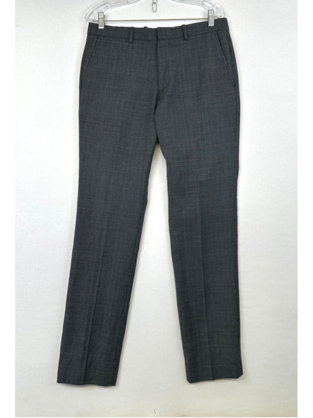 Theory Marlo Wool Plaid Dress Pants Gray Men's Size 31